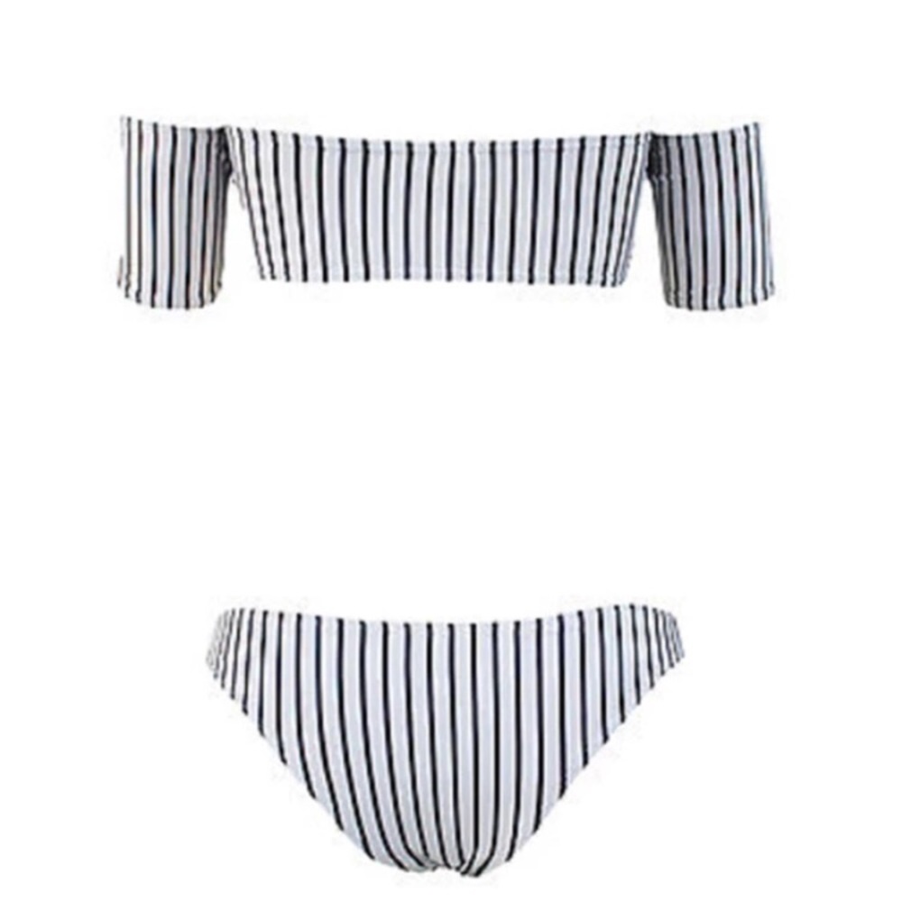 🌟TWO LEFT🌟 striped off shoulder bikini - Picture 3 of 3
